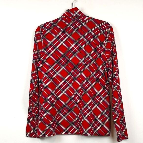 Talbot's Tartan Plaid Long Sleeve Cotton Turtleneck Blouse Top NWT Size Large - Picture 10 of 12